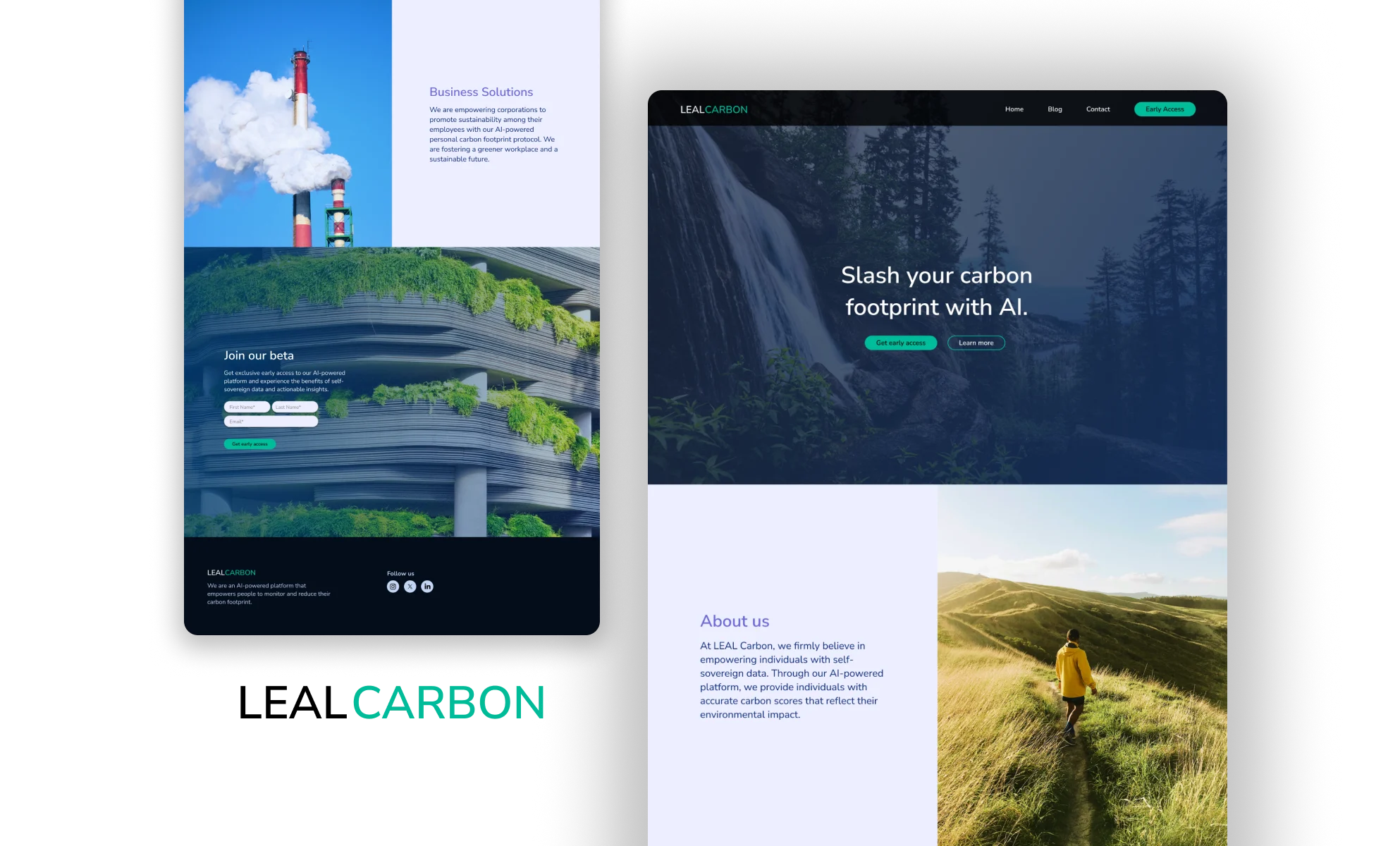 Leal Carbon website redesign concept