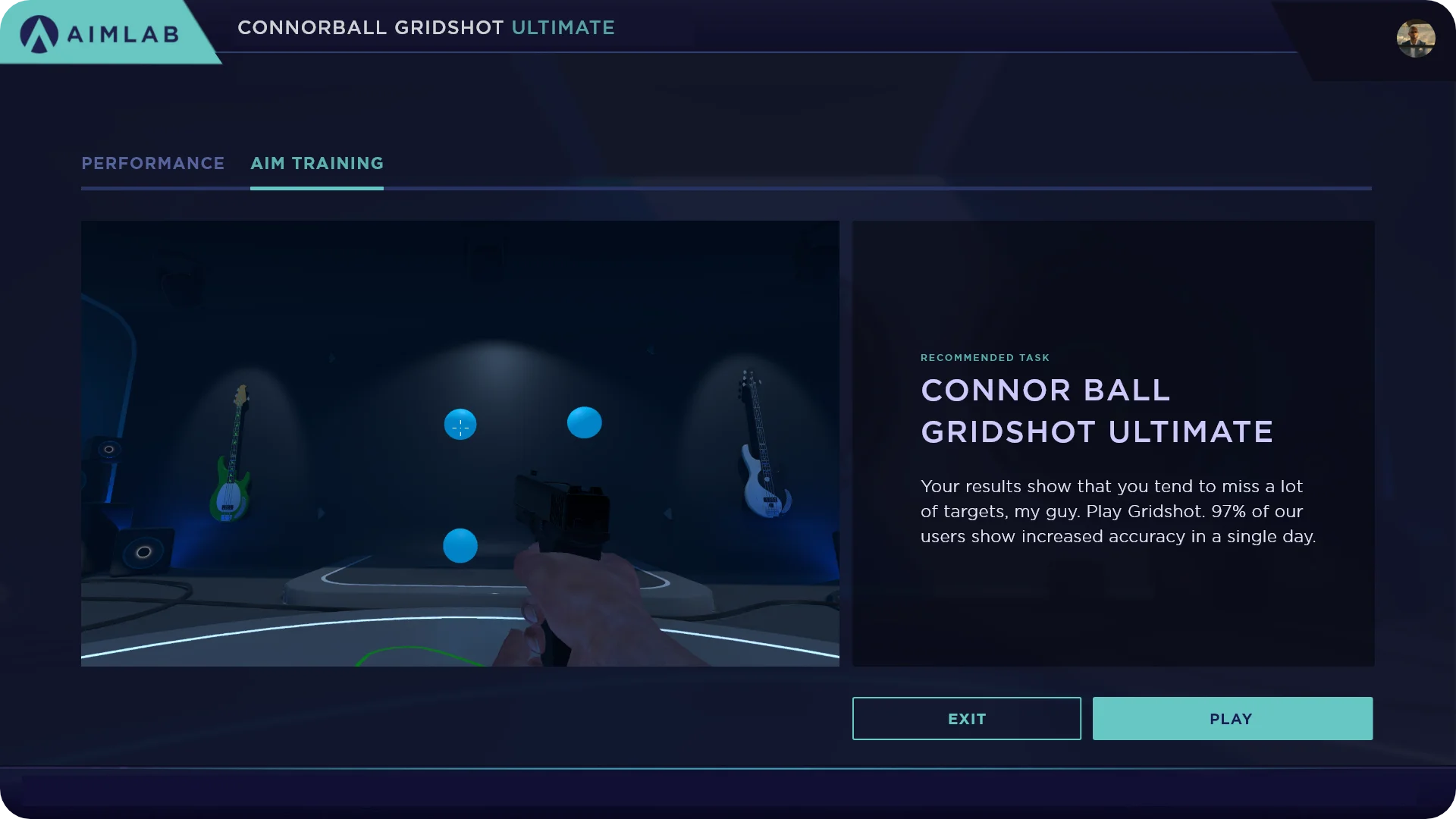 AimLabs training results screen